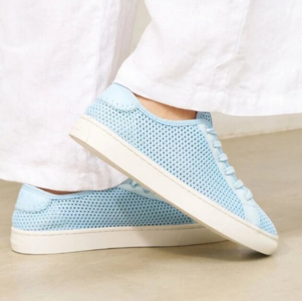 Soludos Women's The Original Ibiza Azure Blue Mesh Lace Up Sneakers Size 9
